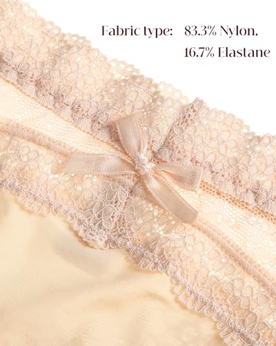 Image of LEVAO Sexy Underwear for Women Hipster Cheeky Bikini Lace Panties 6 Pack
