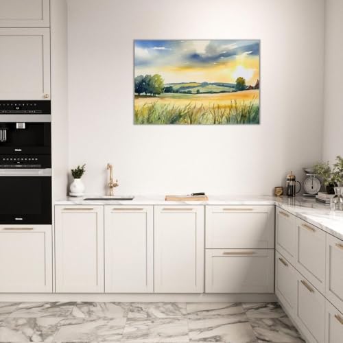 Tableau mural Le champ en été GAEKKO impression poster d'art 50x50 cm - 2