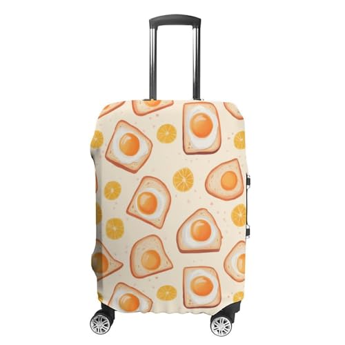 Breakfast Items Eggs And Toast Travel Luggage Cover for Suitcase 19-32 Inches Elastic Washable Baggage Protector