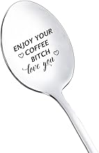 Friend Gifts for Best Friend Christmas Gifts for Bestie Gifts for BFF Funny Friendship Spoon Gifts for Best Friends Birthday Gift for Women Girls Enjoy Your Coffee Bitch Spoons for Friends