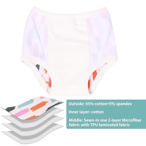Image of ALVABABY Toddler Potty Training Panties 6 Pack Cotton Absorbent Toilet Training Pants Boys and Girls 4T 6XC06A-4TJ