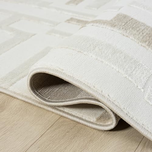 Tapete Abani beige 4' x 6' diseño geométrico miniatura 6