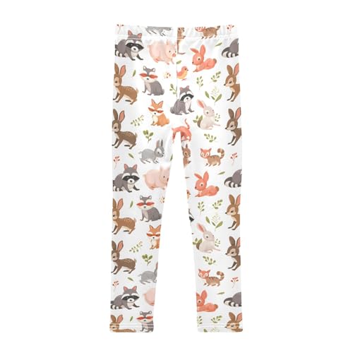 Raccoon Rabbit Deer Girls Leggings Athletic Pants Tights Stretch Bottom2