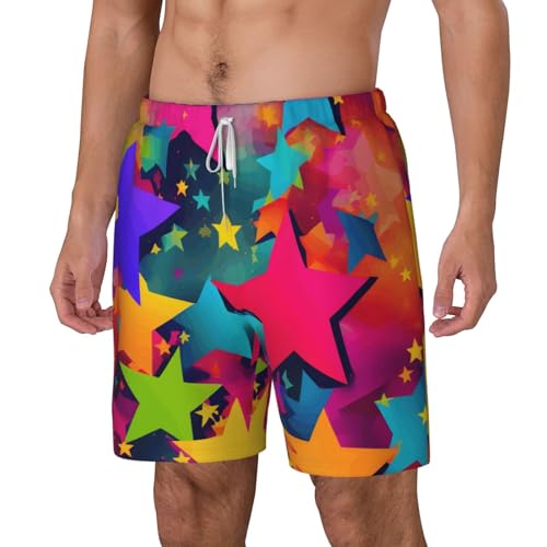 Traje de baño para hombre de secado rápido con estrellas arcoíris 2