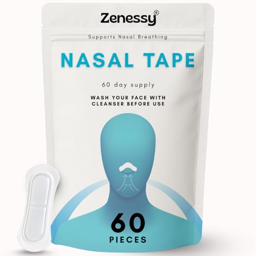 Zenessy Transparent Nasal Strips 60 Pack – Gentle Breath Support for Sleeping, Snore Reduction, Comfortable & Safe (60)