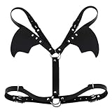 FM FM42 Black PU Simulated Leather Bat Wings Waist Belt Straps Body Caged Harness PB2026
