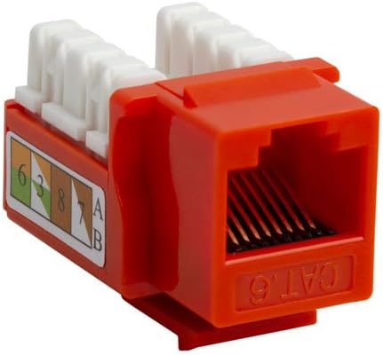 Cmple Cat6 RJ45 Punch Down Keystone Jack - Orange