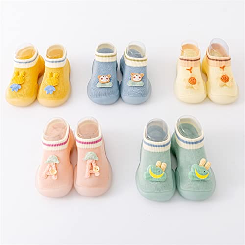 Slippers for Toddler Boys Infant Boys Girls Animal Cartoon Socks Shoes Toddler Fleece Warm Floor Socks Non Slip Shoes (Beige, 0-6 Months)2
