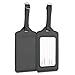 kwmobile 2X Étiquette Bagage pour Valise - Lot 2X Tag Porte-étiquette pour Valise et Sac de Voyage avec Carte nom adresse numéro - Noir