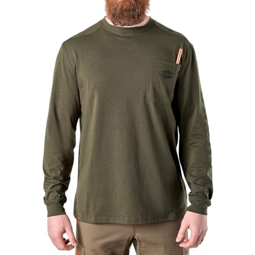 BRUNT Long-Sleeve Pocket T-Shirt - Small - Army Green Heather