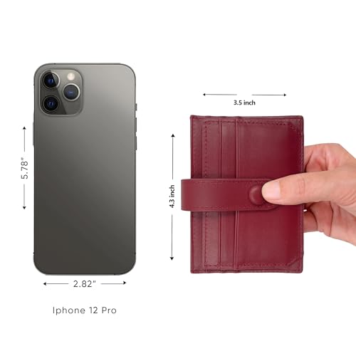 VLYRN Women's Bifold Slim *Mini* Wallet/Cardholder With RFID Blocking (Burgundy) (8 slots total - *1 card/slot)3