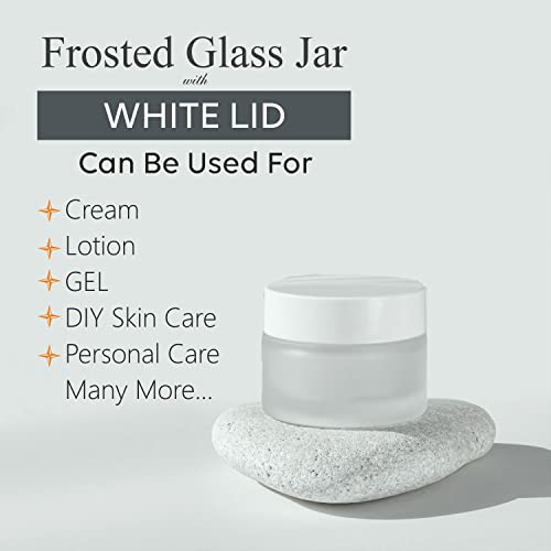 Image of Zenvista Frosted Glass Jar With white color pet Lid-50GM [ZMJ26