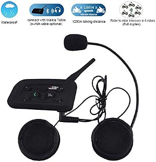 Motorcycle Intercom Bluetooth Helmet Headset V6 1200 Meter Full Duplex Real-Time Motorbike Wireless
