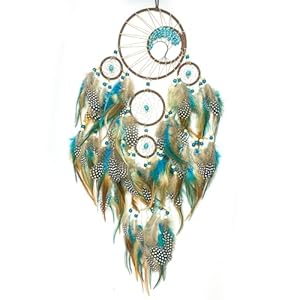 Large Dream Catchers Wall Decor for Bedroom Decor Adult Handmade with Crystal Turquoise Tree of Life Feather Dream Catcher Native American Festival Gift