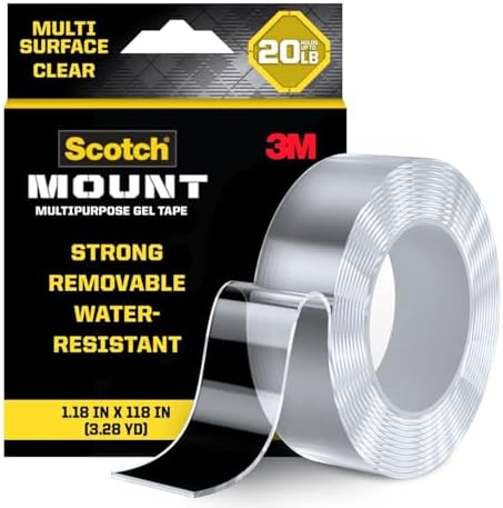 Scotch-Mount Multi-Purpose Gel Mounting Tape, Clear, 1 Roll