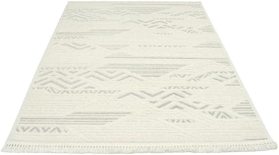 Aden Levini Dokuma Halı | Makinede Yıkanabilir | Modern Halı | Kilim ve Yolluk | Gri | 160 x 200 cm | Model LVN01