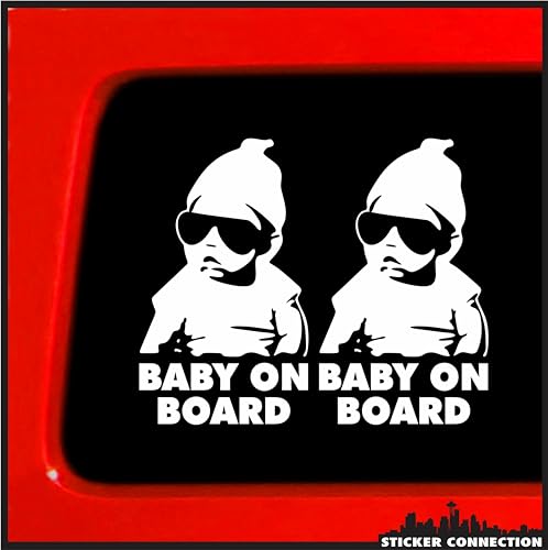 Image of Sticker Connection | Baby on Board Sticker | Carlos Hangover Funny car Vinyl Sticker/Decal for car Truck Laptop | 4"x6" (White) (1)
