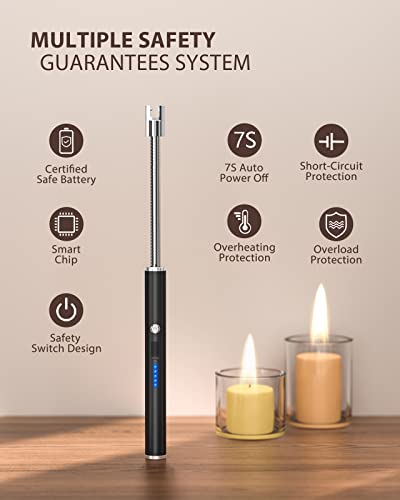 RONXS Dual-Pack Arc Lighter with Flexible Neck & LED Display — view 3