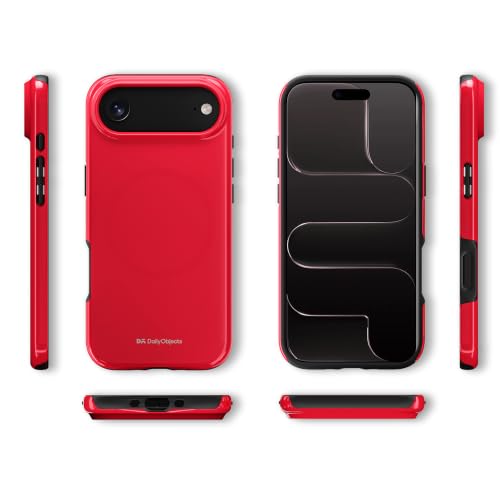 Image of DailyObjects Enamel Bumper MagSafe Case for iPhone Air Compatible with Mag-Safe Wireless Charging | Red Hybrid Magnetic Back Cover