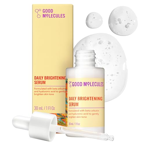 Good Molecules Daily Brightening Serum with Beta Arbutin 3% & Hyaluronic Acid – Brightening Serum for Dark Spots & Uneven Tone, Face Skincare, 1 fl oz (30 ml)