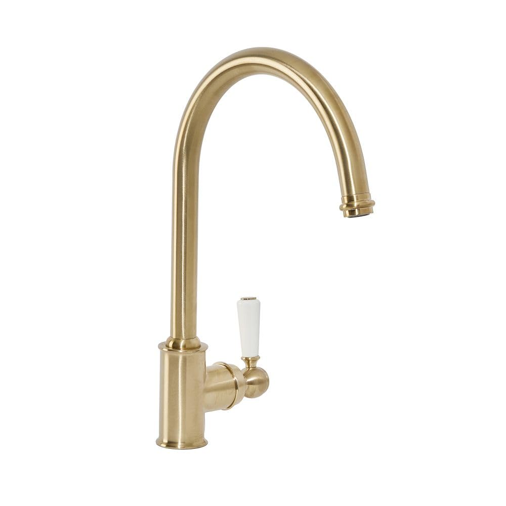 Milano Elizabeth Lever Handle Kitchen Sink Mixer Tap Swivel Spout - Brass