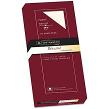 Southworth 100٪ Cotton # 10 Resume Envelope، 4 1 / 8 x 9 / 1، Ivory، 24lb، Wove، 50 / Box
