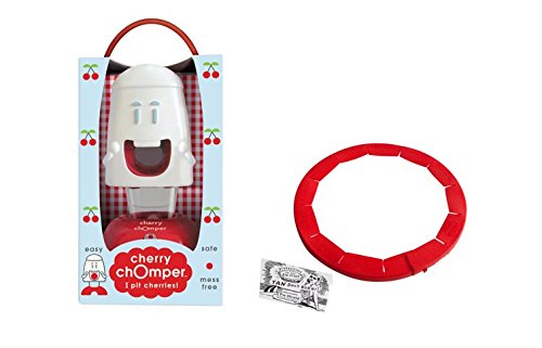 Talisman Designs, Cherry Chomper Cherry Pitter with Adjustable Pie Crust Shield BPA-free Silcone