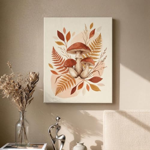 Lienzo de hojas de helecho en terracota otoñal para renovar tu salón, 16x20" 2