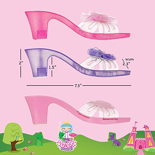 3 Pack Dress Up Kids Royalty Heels - Pretend Play High Heels for Kids, Princess Play Dress Shoes - Toddler Size 7-103