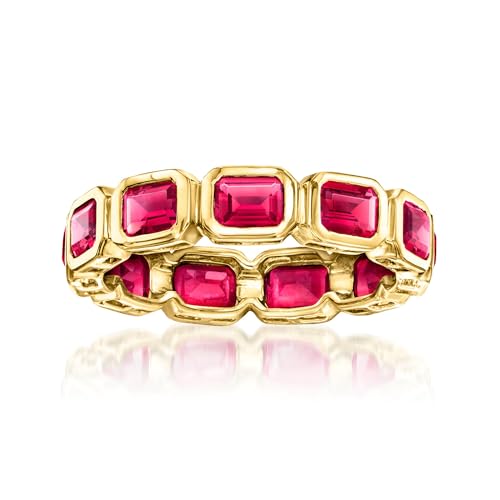 Pure Collection by Ross-Simons 2.30 ct. t.w. Lab-Grown Ruby Eternity Band in 18kt Gold Vermeil