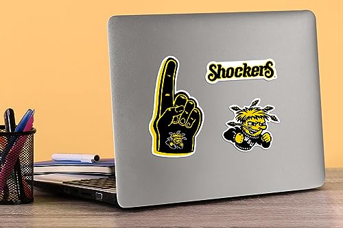 Image of Wichita State University 8ct Vinyl Large Deluxe Stickers Variety Pack - Laptop, Water Bottle, Scrapbooking, Tablet, Skateboard, Indoor /Outdoor - Set of 8