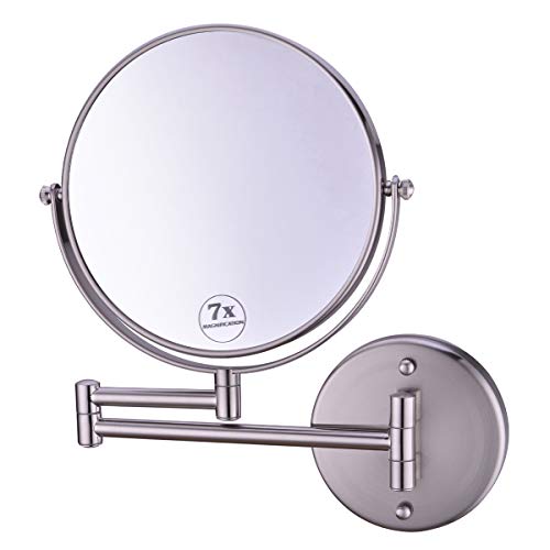 Anpean Wall Mounted Makeup Mirror 7X Magnification with 8 Inch Two Sided Swivel