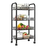 Carrito de cocina de metal de 3/4/5 niveles, carrito de almacenamiento que ahorra espacio, para sala de estar, baño, comedor, versátil y elegante.