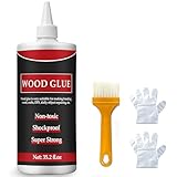 Wood Glue 35 OZ, Professional Wood Glue for Furniture Heavy Duty, Clear Woodglue for Woodworking, Furniture Repair and Crafts DIY Projects
