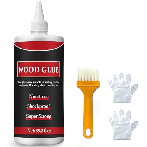 Wood Glue 35 OZ, Professional Wood Glue for Furniture Heavy Duty, Clear Woodglue for Woodworking, Furniture Repair and Crafts DIY Projects