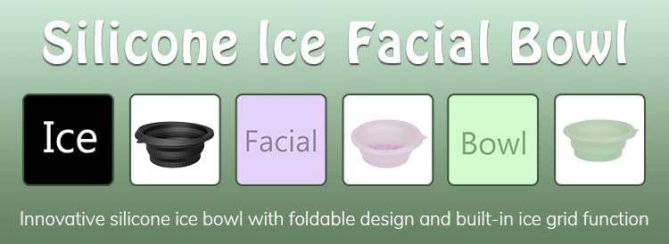 Image of Face Bowl for Ice with Built-in Ice Tray - Collapsible Silicone Facial Ice Bath Bowl for Cold Plunge Therapy, Skin Tightening & Acne Relief - Portable Spa Tool for Home & Travel