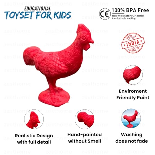 Image of ZESTHOME Mini Animal Toy Set for Kids | Realistic PVC Farm & Wild Animals with Tree & Fences | Educational, Imaginative Play & Learning Figures (3-4 cm) | 24 Pieces