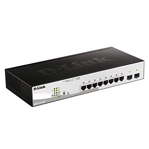 Switch smart d-link 8 portas gigabit- 10/100/1000 mbps poe + 2-ports sfp 65watts - dgs-1210-10p