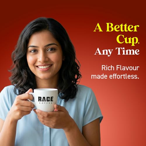 Image of Rage Coffee Silk Blend Instant Coffee | Belgian Chocolate & Creamy Hazelnut Silk Blend Flavoured Coffee 60 GMs Each | Premium, Bold & Smooth | Pack of 2