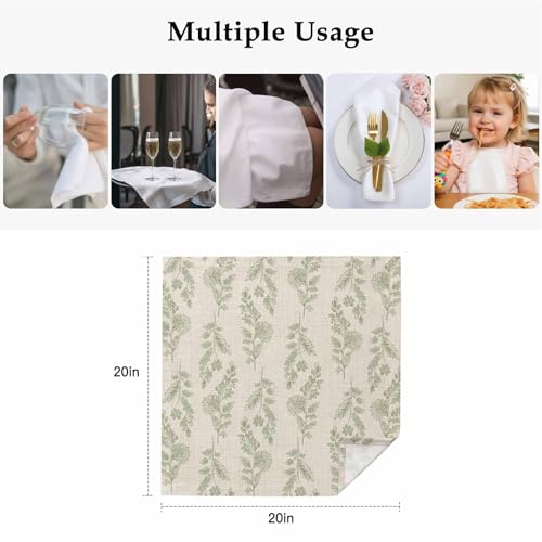 Servilletas de Tela Verde Floral 20x20 Pulgadas Set x2 miniatura 5