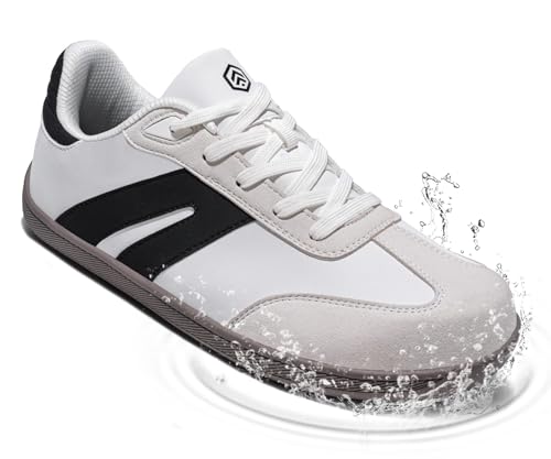 Image of LARNMERN Steel Toe Skate Shoes Men Safety Work Sneakers Wide Toe Box Barefoot Zero Drop Non Slip Shoe
