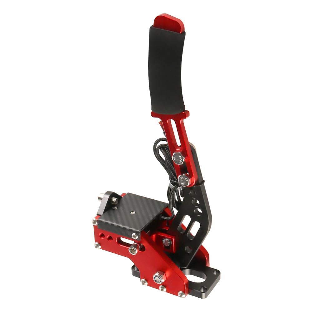 Freno a Mano USB per PC a 64 Bit con Morsetto per Giochi di Corse SIM G27 G25 G29 T500 T300 (Rosso)