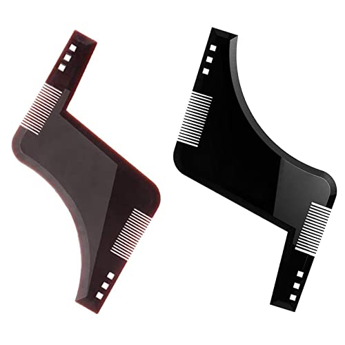 Modelado de Barba Plantilla Herramienta para Peinar Barba Peine Para Estilo de Barba Forma de Plantilla de Estilo Facial Barba Tiene Forma de Recortadora para Contornos de Barba Exactos 2 Piezas Cover