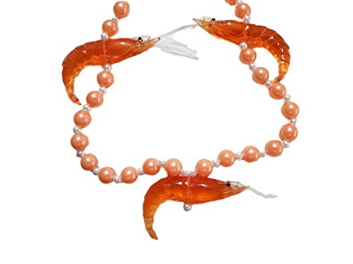 Shrimp and Pearl Mardi Gras Beads Party Favor Necklace