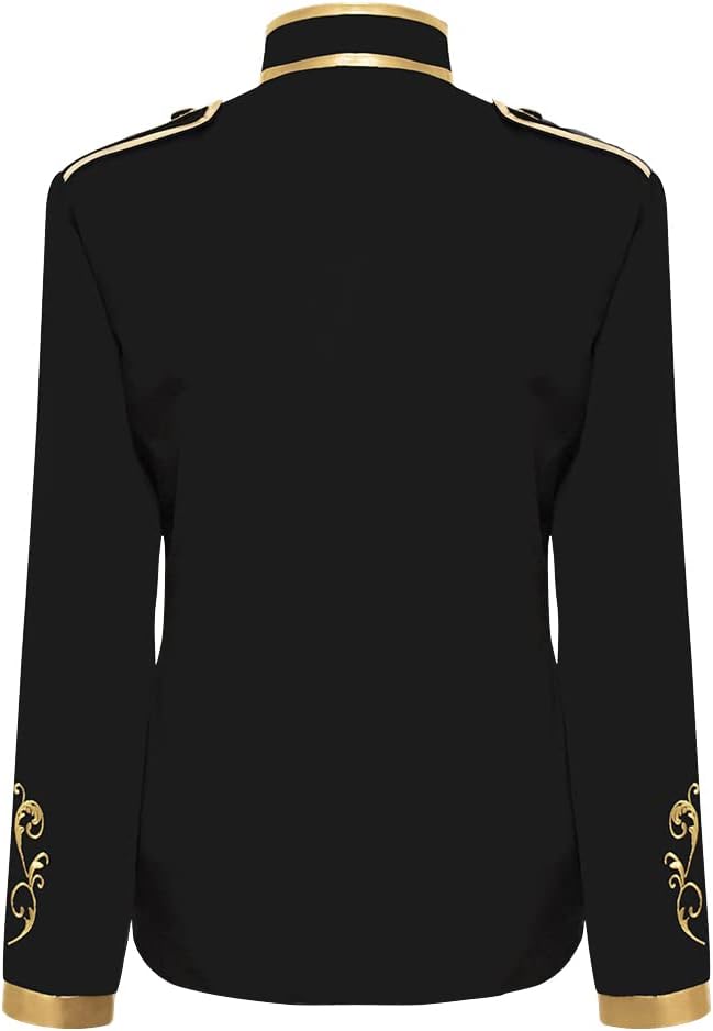 FYMNSI Costume Prince Homme Gothique Steampunk - Manteau Frack Smoking Festif Médiéval Victorien