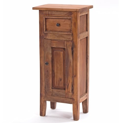 DESIGN DELIGHTS Holz FLURSCHRANK Plant 80' | 80x36x25cm (HxBxT), Mahagoni Recyclingholz | Shabby Chic Telefontisch | Farbe: 08 honigfarben gewachst