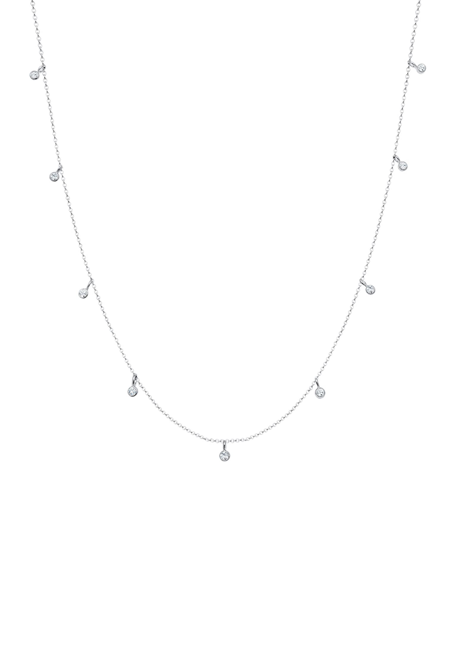 Elli Necklace Solitaire Trend Basic Crystals 925 Sterling Silver