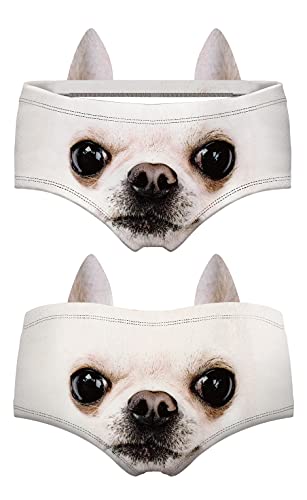 Image of JINKAIJIA Women's Flirty Sexy Funny Naughty 3D Printed Animal Tail Underwears Briefs Gifts With Cute Ears
