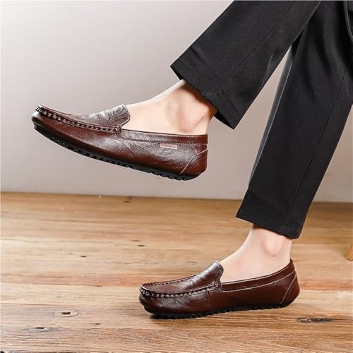 Mens Square Toe Loafers Slip On Moccasins Faux Leather Comfortable Anti Slip Flexible Lightweight Prom Wedding Casual Shoes4