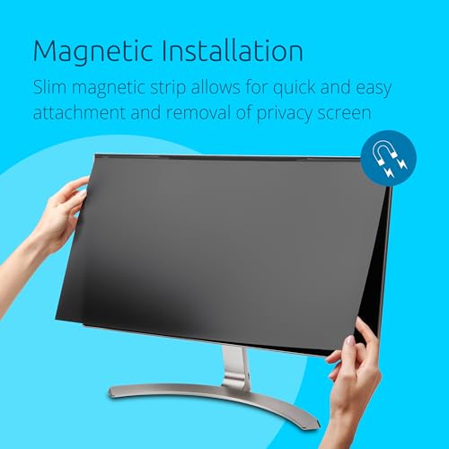 Image of Kensington MagPro 23 Inch Magnetic Computer Privacy Screen for Desktop, Removable 16:9 Computer Privacy Filter, Anti-Glare Blue Ray Reduction, Compatible with Slim Bezel Monitors, K55422WW